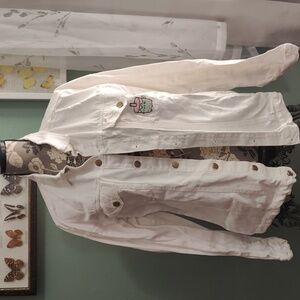 White Denim Pusheen Jacket